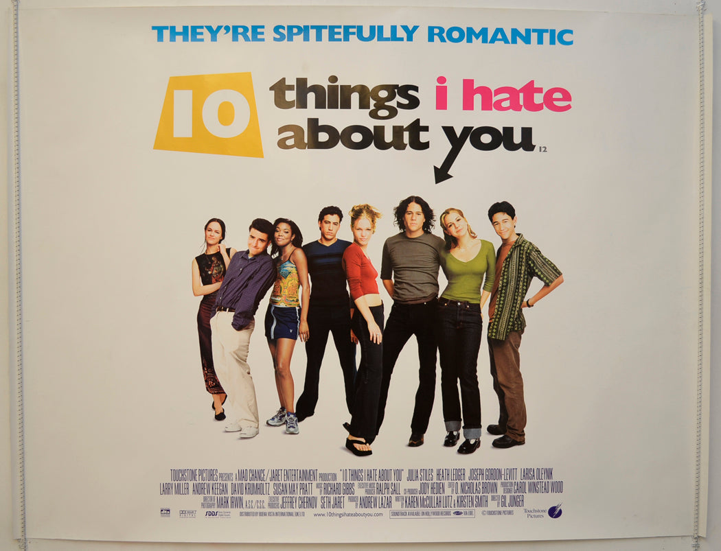 10 Things I Hate About You  Original Quad Poster - Film Poster - Movie Poster 