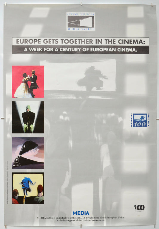 100 Years Of European Cinema  Cinema D’Europa : Media Salles Original One Sheet Poster - Film Poster - Movie Poster