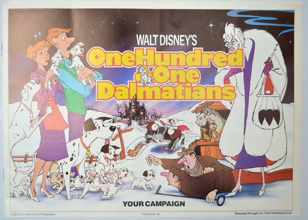 One Hundred and One Dalmatians (a.k.a. 101 Dalmatians) Original 8 Page Cinema Exhibitors Campaign Press Book (UK)