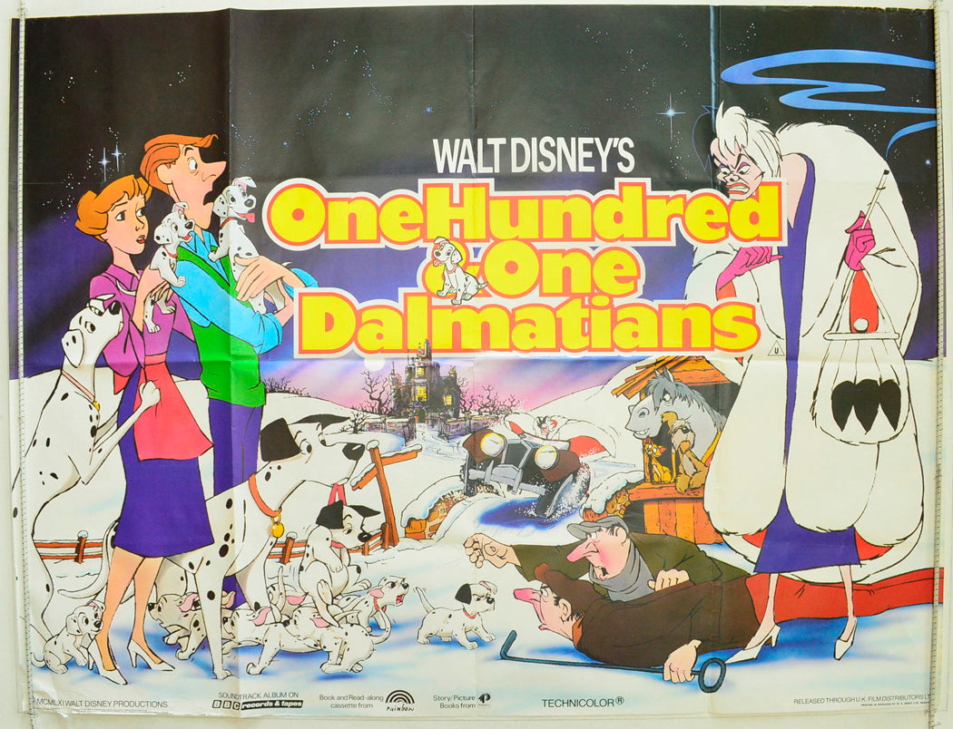 One Hundred And One Dalmatians  (a.k.a. 101 Dalmatians)  (1985 re-release)   Original British Quad Poster - Film Poster - Movie Poster 