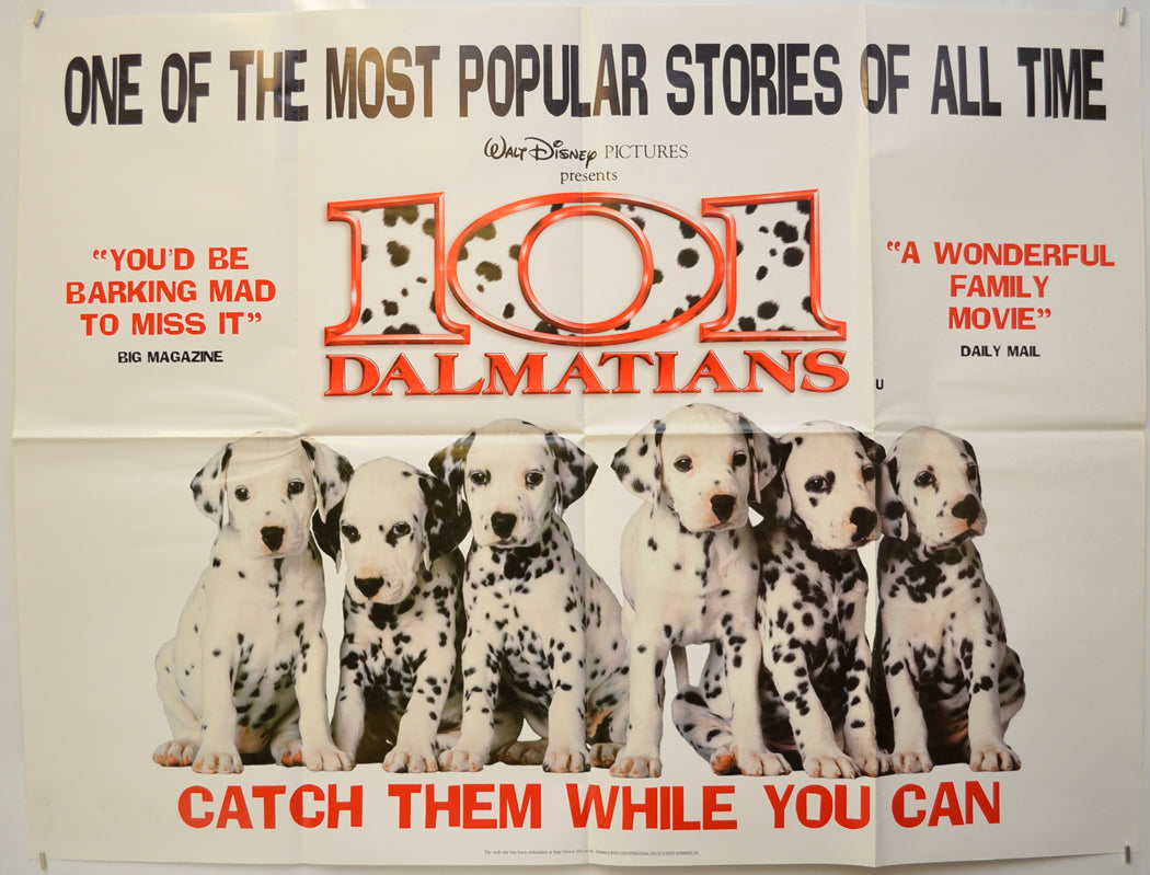 101 Dalmatians (Teaser / Advance Version)  Original Quad Poster - Film Poster - Movie Poster