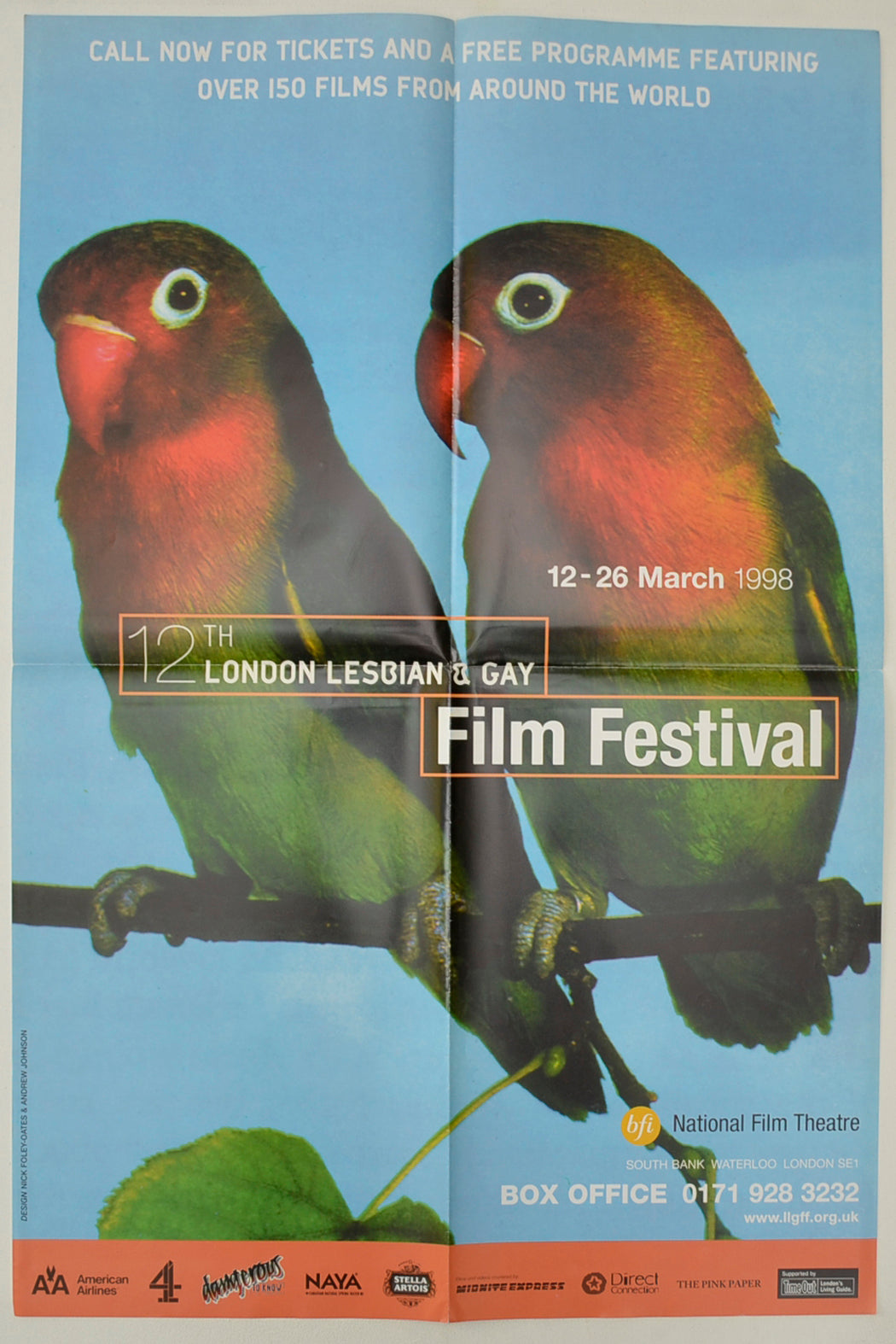 12th London Lesbian And Gay Film Festival  (Advertising Poster)   Original Double Crown Poster - Film Poster - Movie Poster  