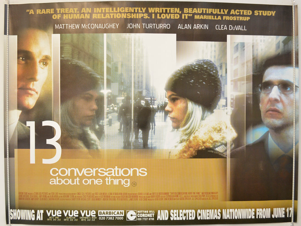 13 Conversations About One Thing  Original Quad Poster - Film Poster - Movie Poster