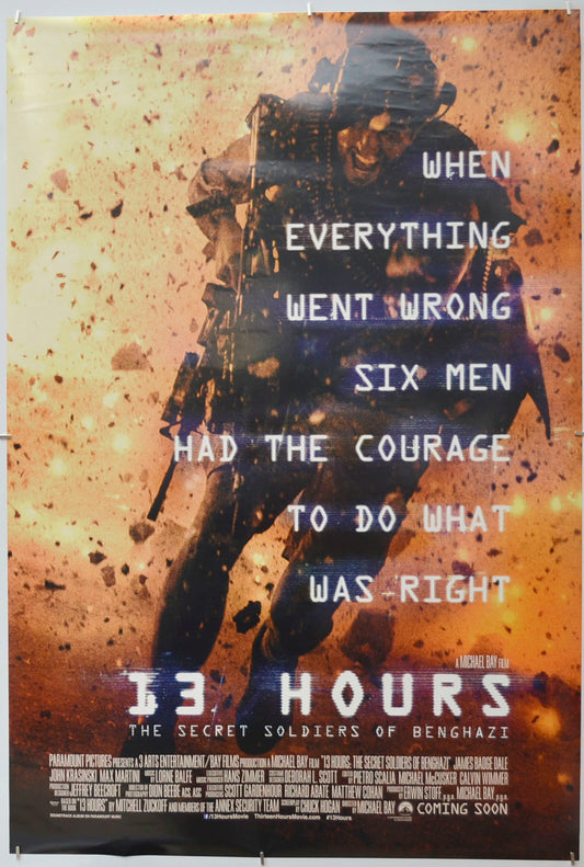 13 Hours: The Secret Soldiers Of Benghazi Original One Sheet Poster - Film Poster - Movie Poster