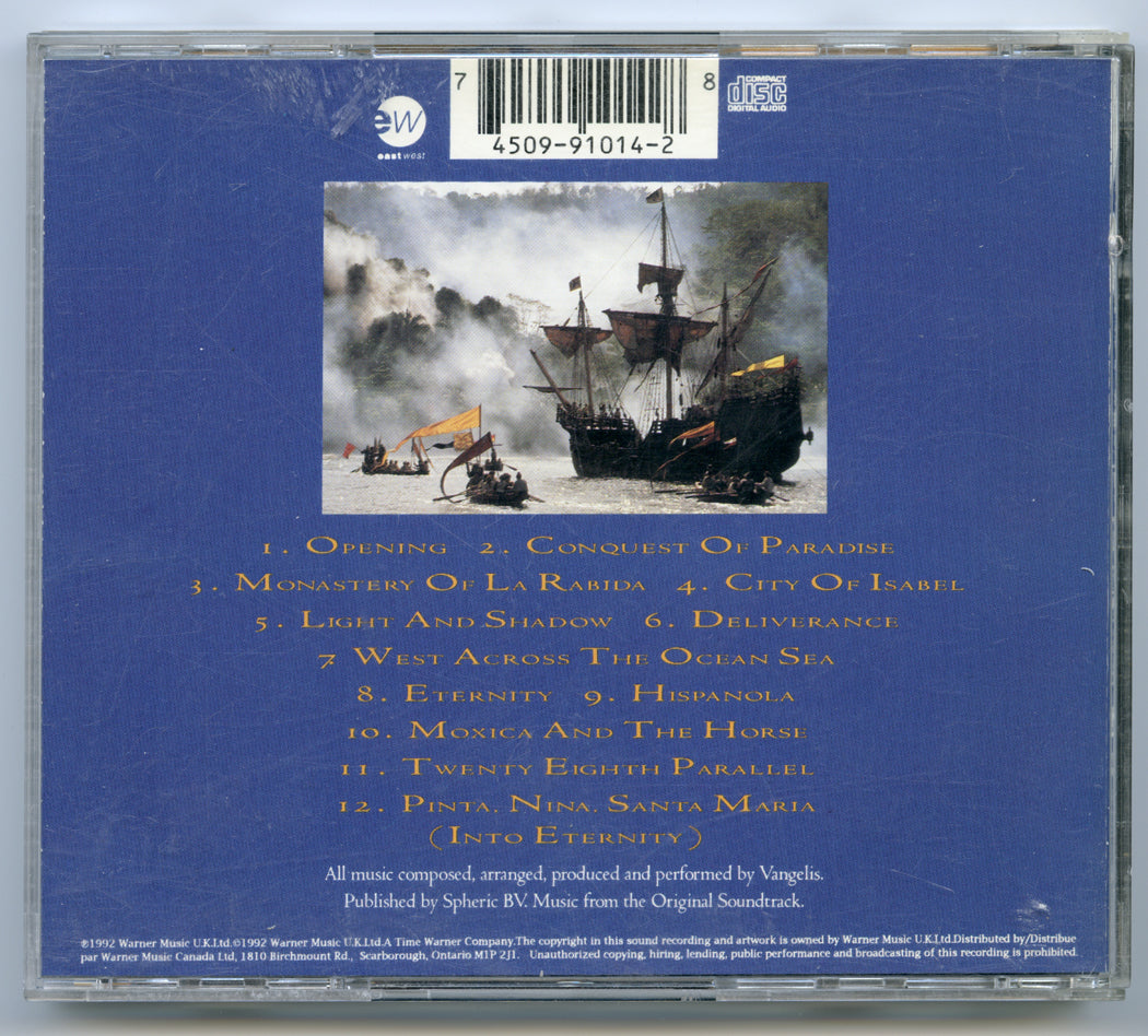 1492 CONQUEST OF PARADISE Original CD Soundtrack (back) 