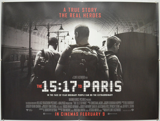 The 15:17 To Paris - Original Quad Poster - Film Poster - Movie Poster