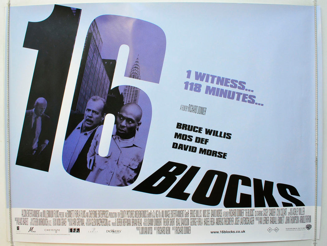 16 Blocks  Original British Quad Poster - Film Poster - Movie Poster