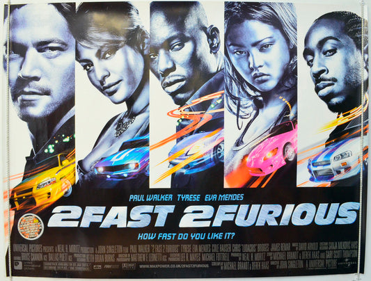 2 Fast 2 Furious Original British Quad Poster - Film Poster - Movie Poster 