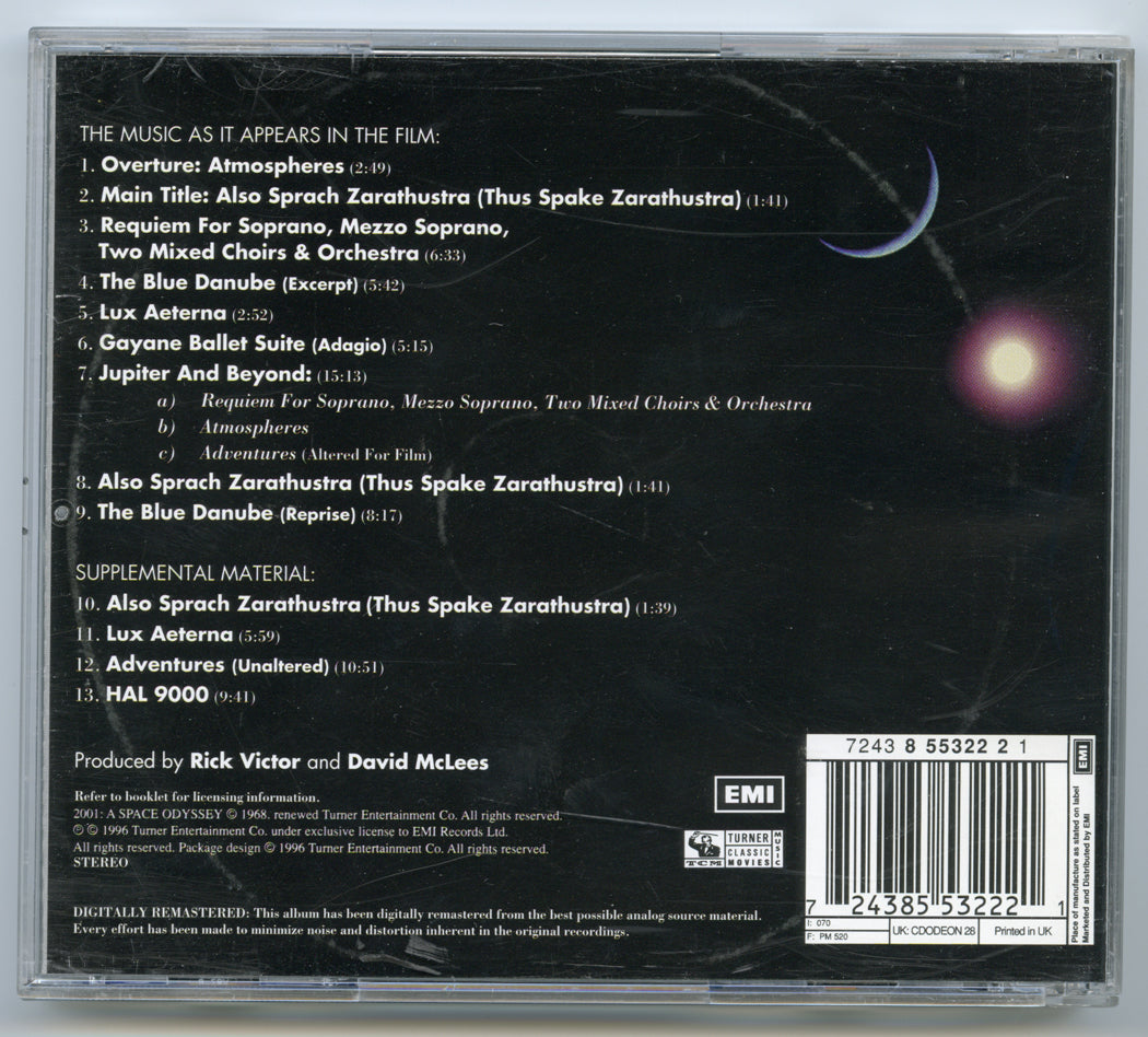 2001 : A SPACE ODYSSEY Original CD Soundtrack (back) 