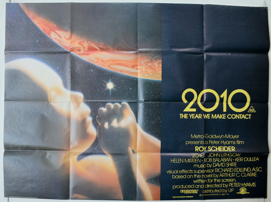 2010 : The Year We Make Contact  (Original Yellow Text Version)  Original Quad Poster - Film Poster - Movie Poster 