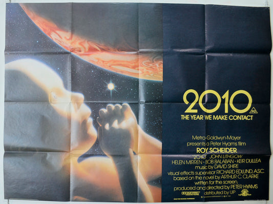 2010 : The Year We Make Contact  (Original Yellow Text Version)  Original Quad Poster - Film Poster - Movie Poster 