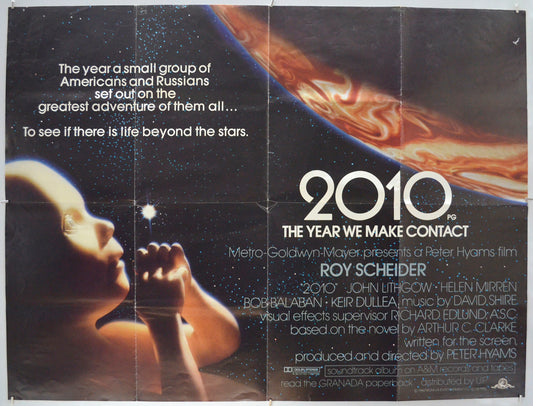 2010 : The Year We Make Contact (White Text Glossy Version)  Original Quad Poster - Film Poster - Movie Poster