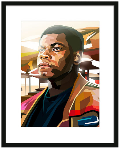 Abstract Star Wars Framed Art Print : Finn Liam Brazier Framed Print 