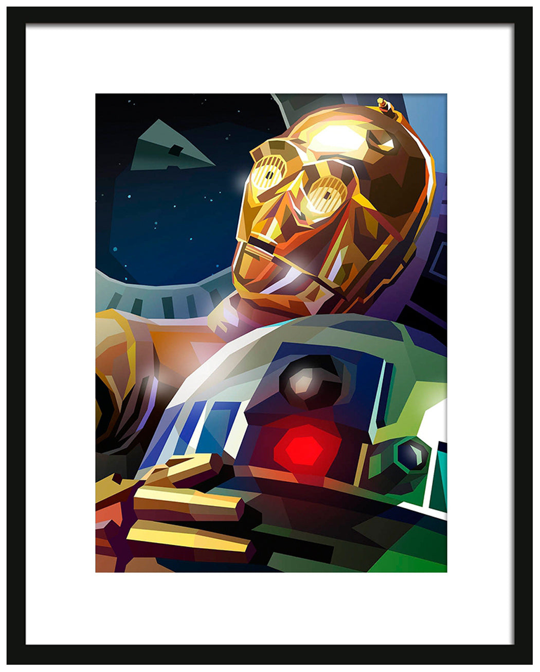 Abstract Star Wars Framed Art Print : R2D2 and C3PO Liam Brazier Framed Print 