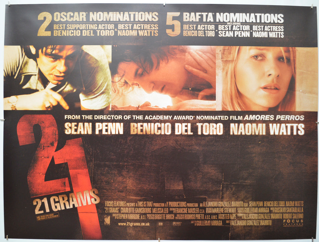 21 Grams  - Original Quad Poster - Film Poster - Movie Poster