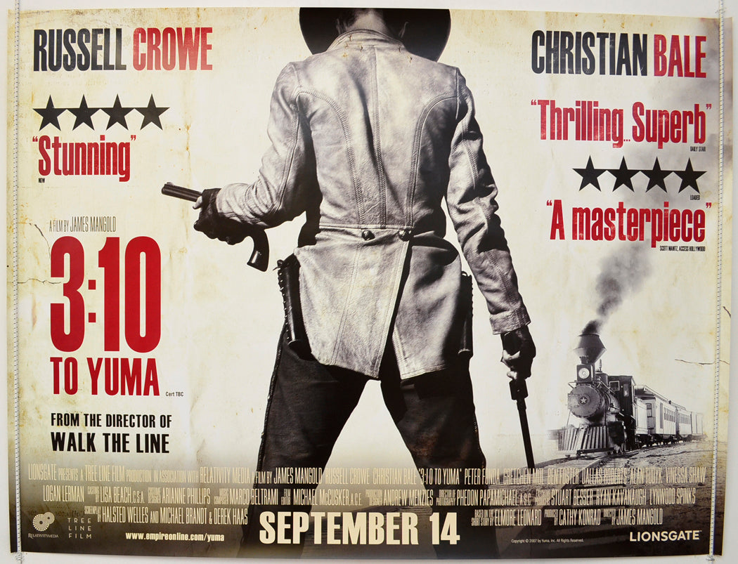 3:10 To Yuma Original Quad Poster - Film Poster - Movie Poster  