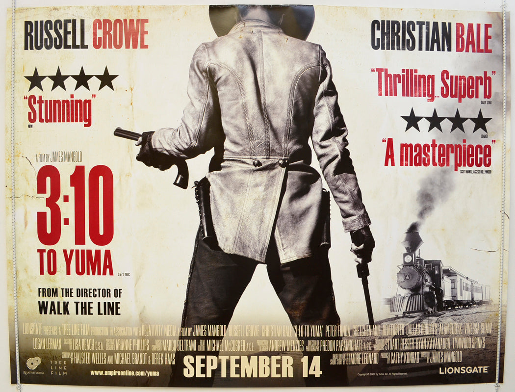 3:10 To Yuma Original Quad Poster - Film Poster - Movie Poster  