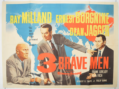 3 Brave Men  Original Quad Poster - Film Poster - Movie Poster