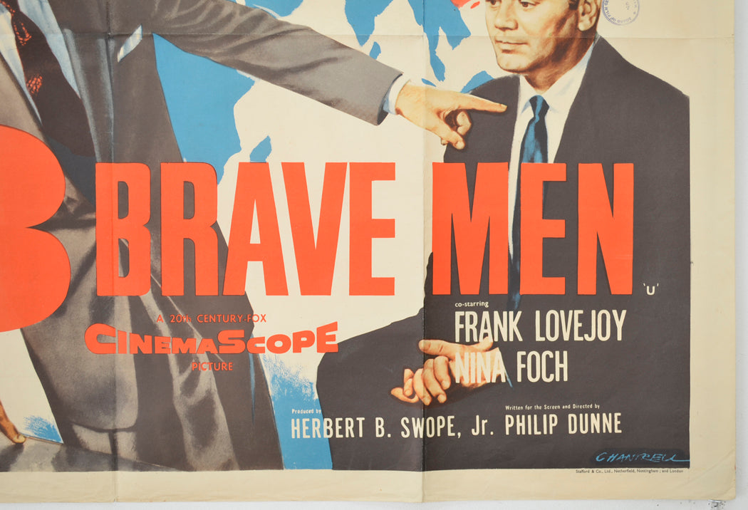 3 BRAVE MEN (Bottom Right) Cinema Quad Movie Poster 