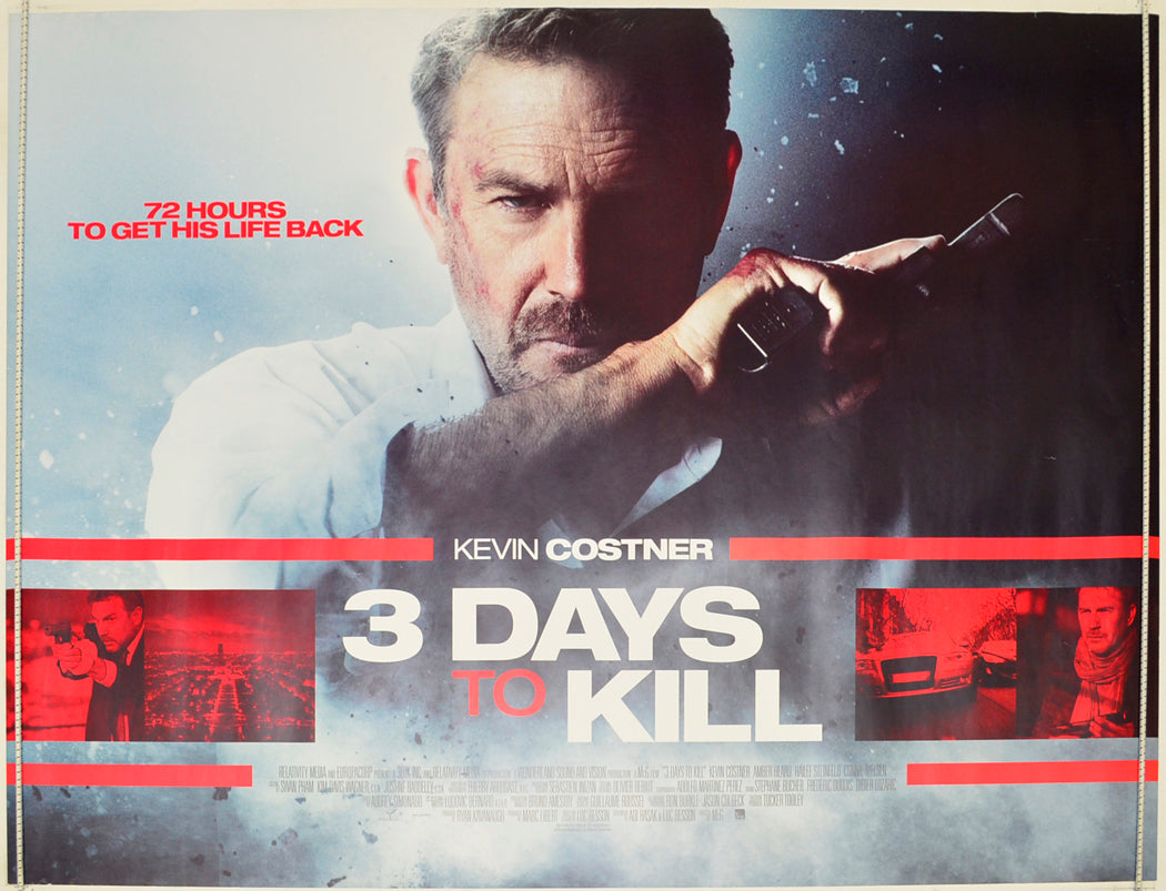 3 Days To Kill Original Quad Poster - Film Poster - Movie Poster  