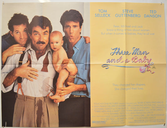 Three Men And A Baby  Original Quad Poster - Film Poster - Movie Poster