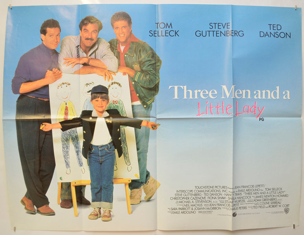 Three Men And A Little Lady (Design 2)  Original Quad Poster - Film Poster - Movie Poster