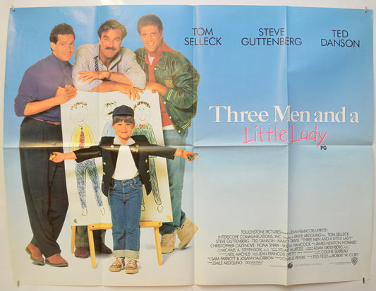 Three Men And A Little Lady (Design 2)  Original Quad Poster - Film Poster - Movie Poster