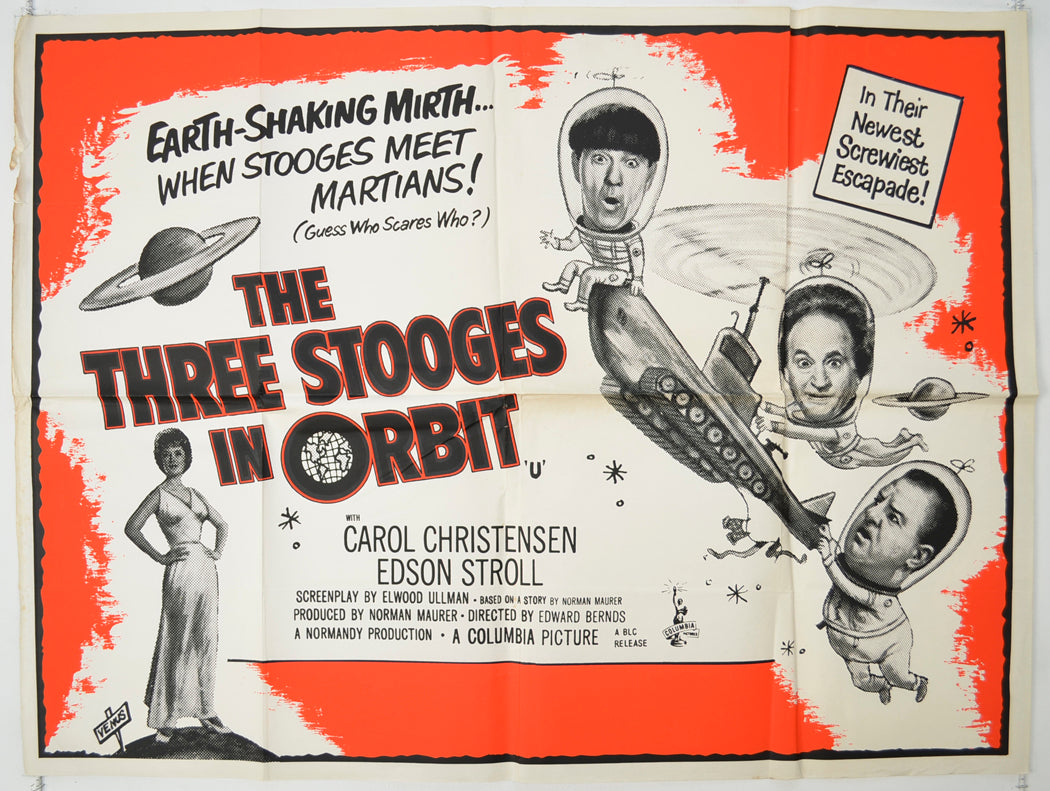 The Three Stooges In Orbit   Original Quad Poster - Film Poster - Movie Poster 