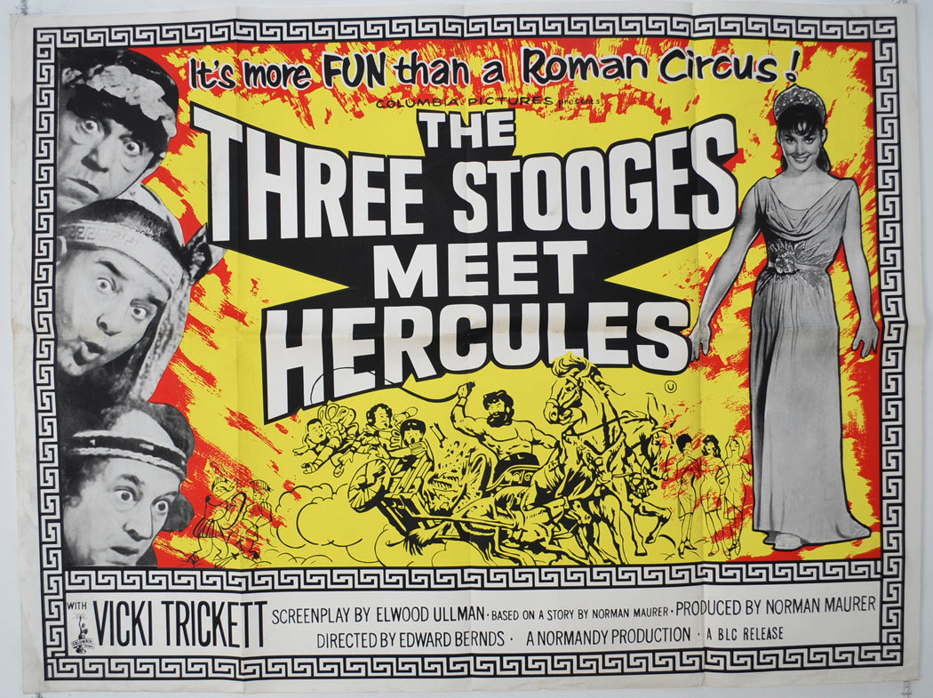 The Three Stooges Meet Hercules   Original Quad Poster - Film Poster - Movie Poster 