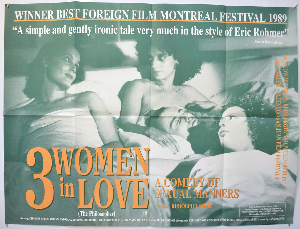 3 Women In Love (a.k.a. The Philosopher, Der Philosopher) Original Quad Poster - Film Poster - Movie Poster