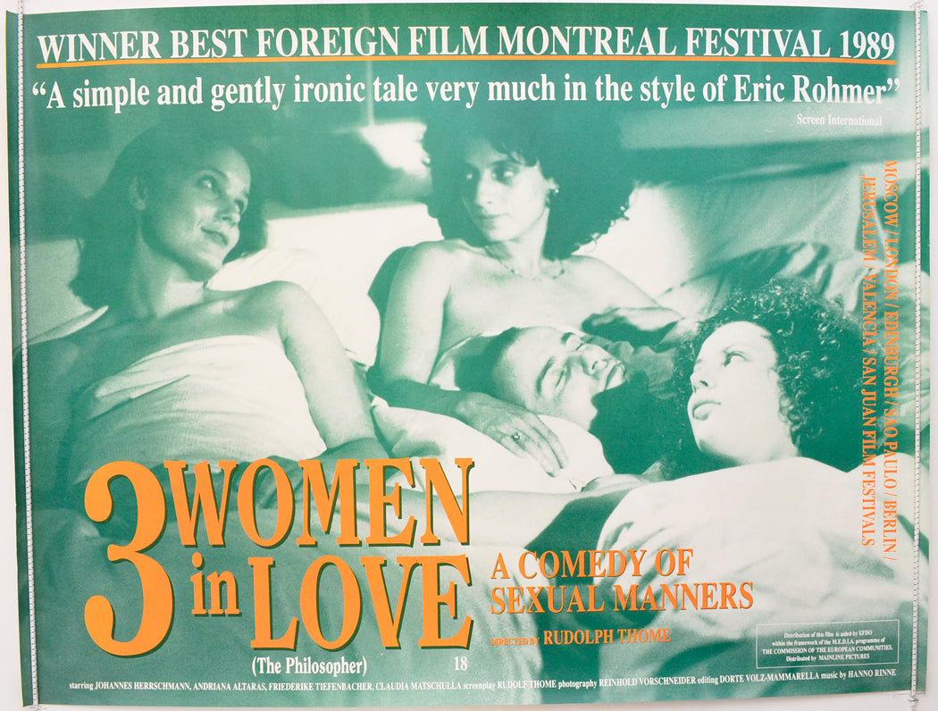 3 Women In Love  Original British Quad Poster - Film Poster - Movie Poster 