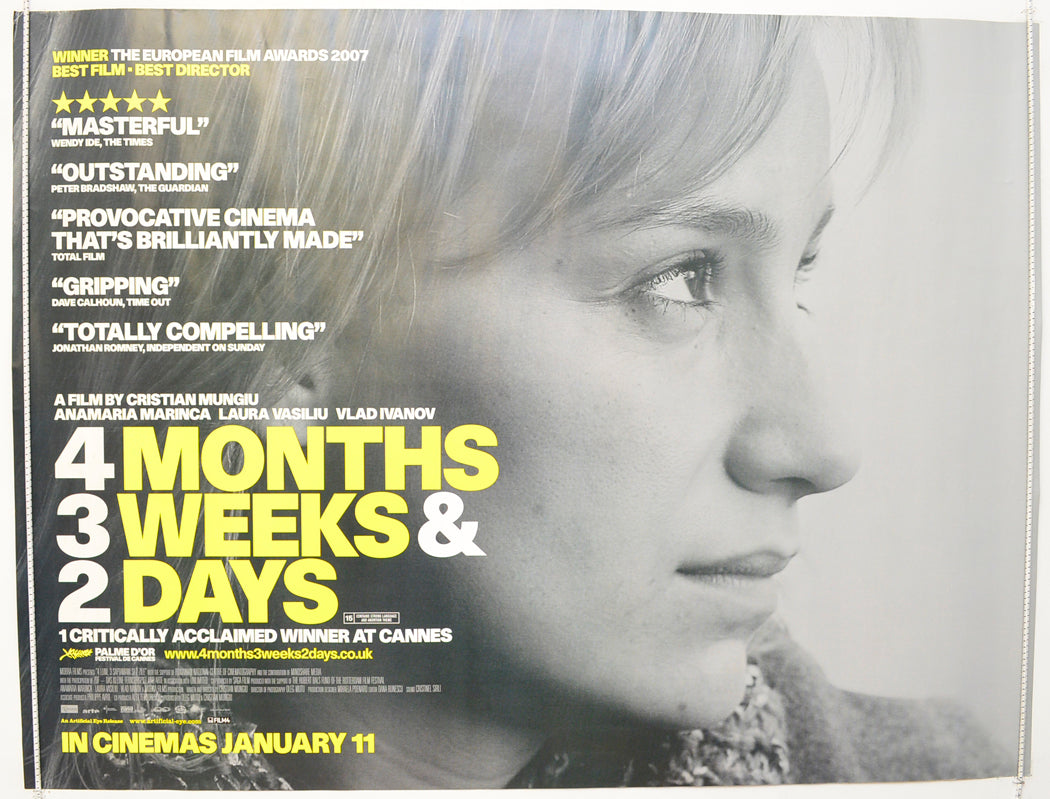 4 Months, 3 Weeks and 2 Days  Original British Quad Poster - Film Poster - Movie Poster 