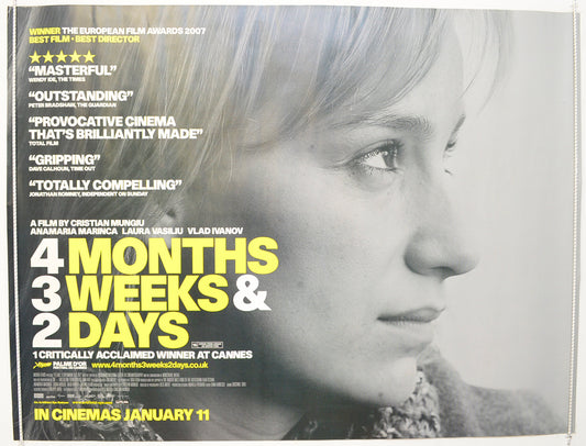 4 Months, 3 Weeks and 2 Days  Original British Quad Poster - Film Poster - Movie Poster 