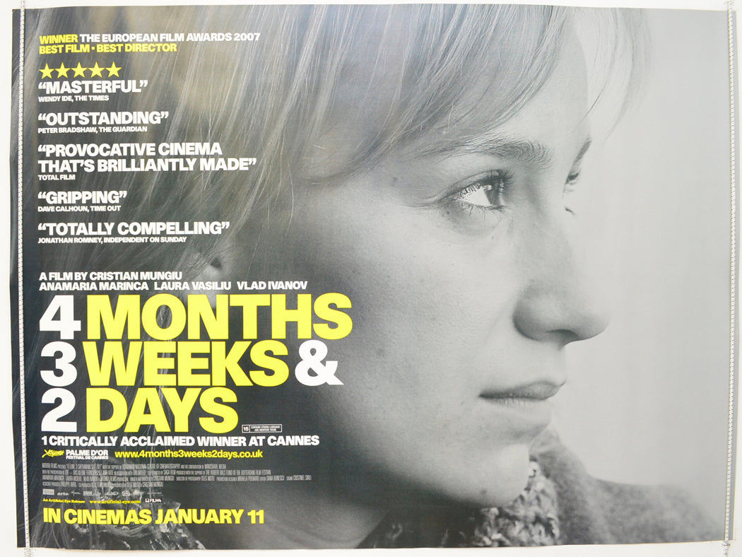 4 Months, 3 Weeks and 2 Days  Original British Quad Poster - Film Poster - Movie Poster 