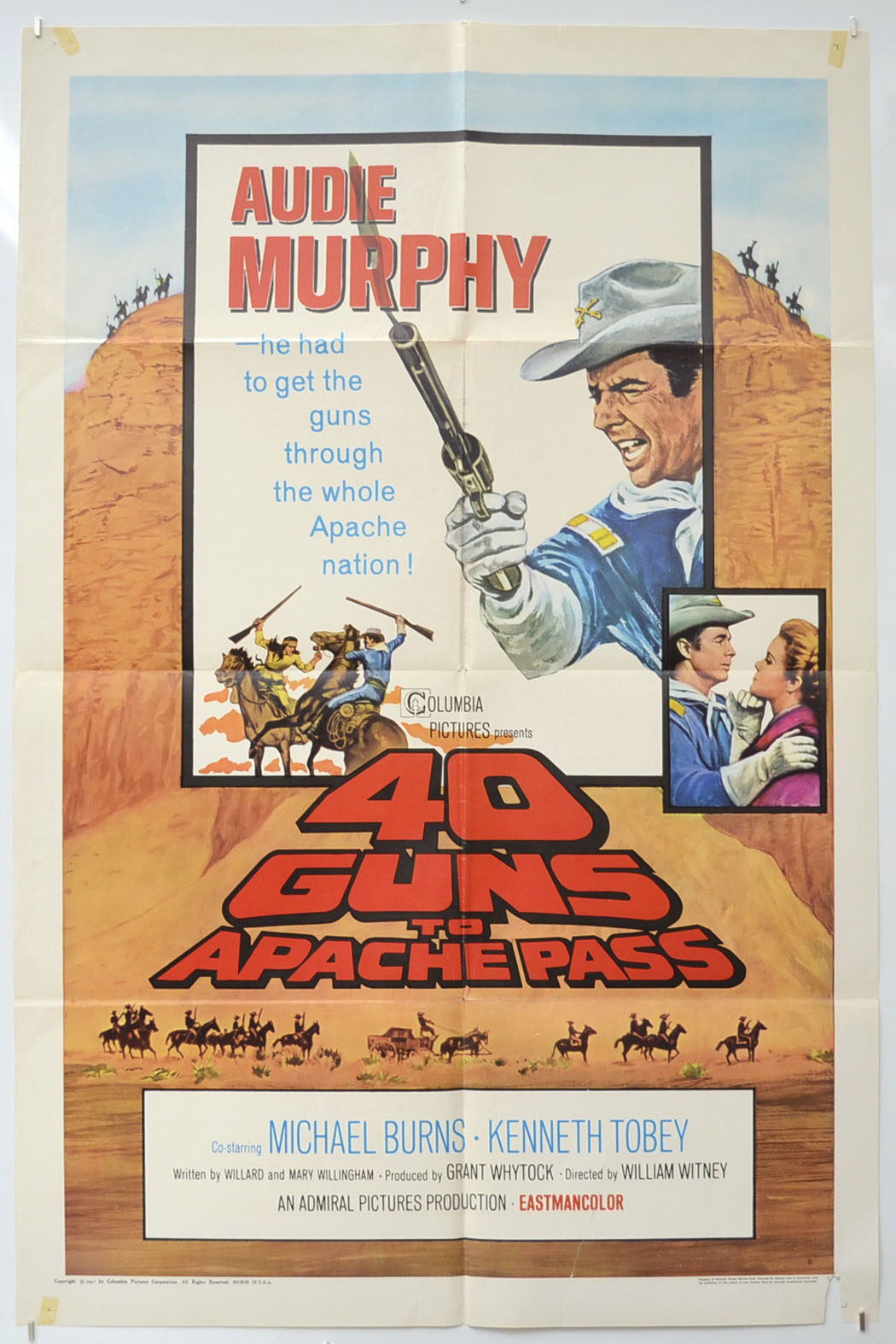 40 Guns to Apache Pass  Original One Sheet Poster - Film Poster - Movie Poster