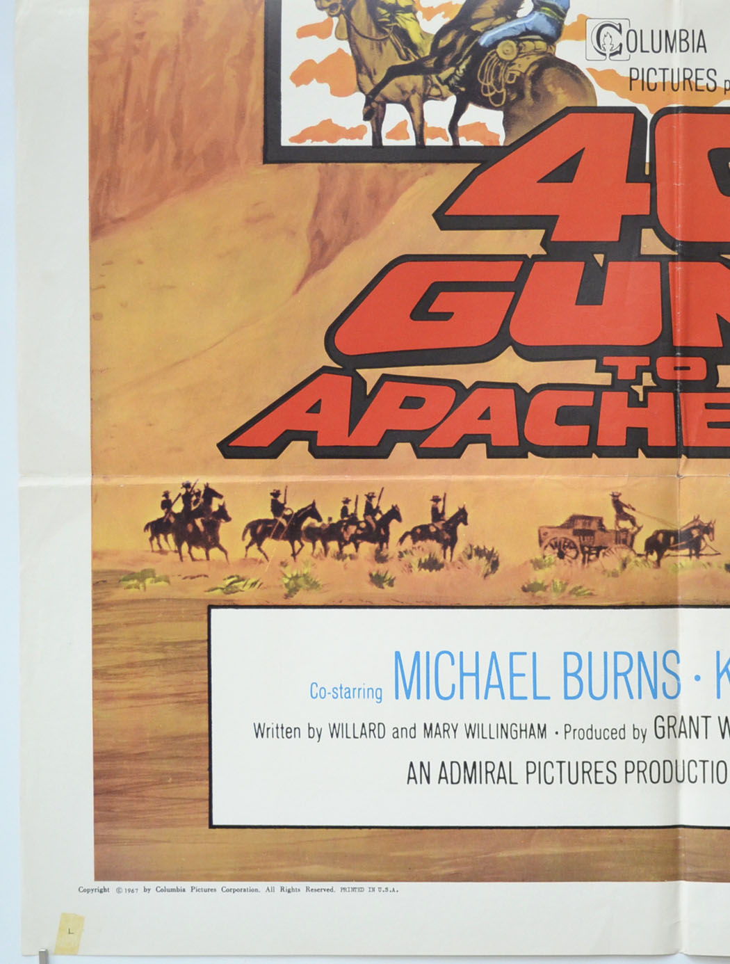 40 GUNS TO APACHE PASS (Bottom Left) Cinema One Sheet Movie Poster 