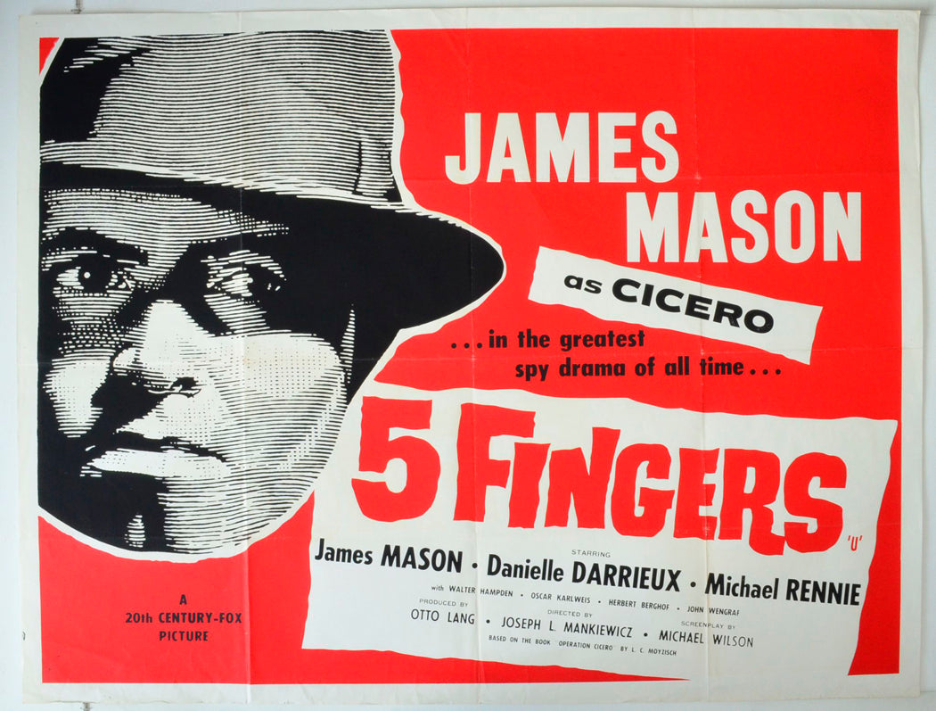 5 Fingers Original British Quad Poster - Movie Poster