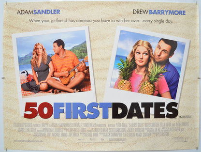 50 First Dates Original Quad Poster - Film Poster - Movie Poster