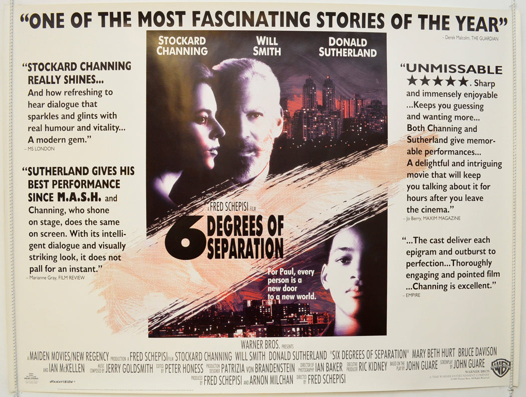 6 Degrees Of Separation  Original British Quad Poster - Film Poster - Movie Poster 