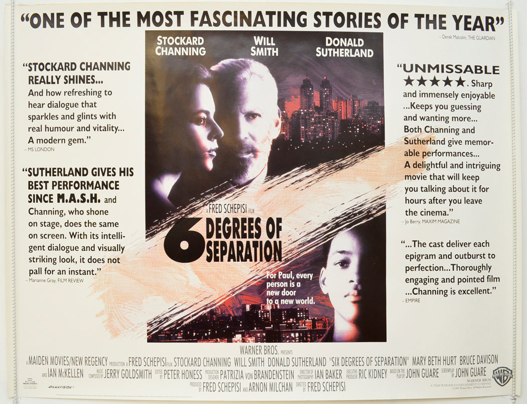 6 Degrees Of Separation  Original British Quad Poster - Film Poster - Movie Poster 