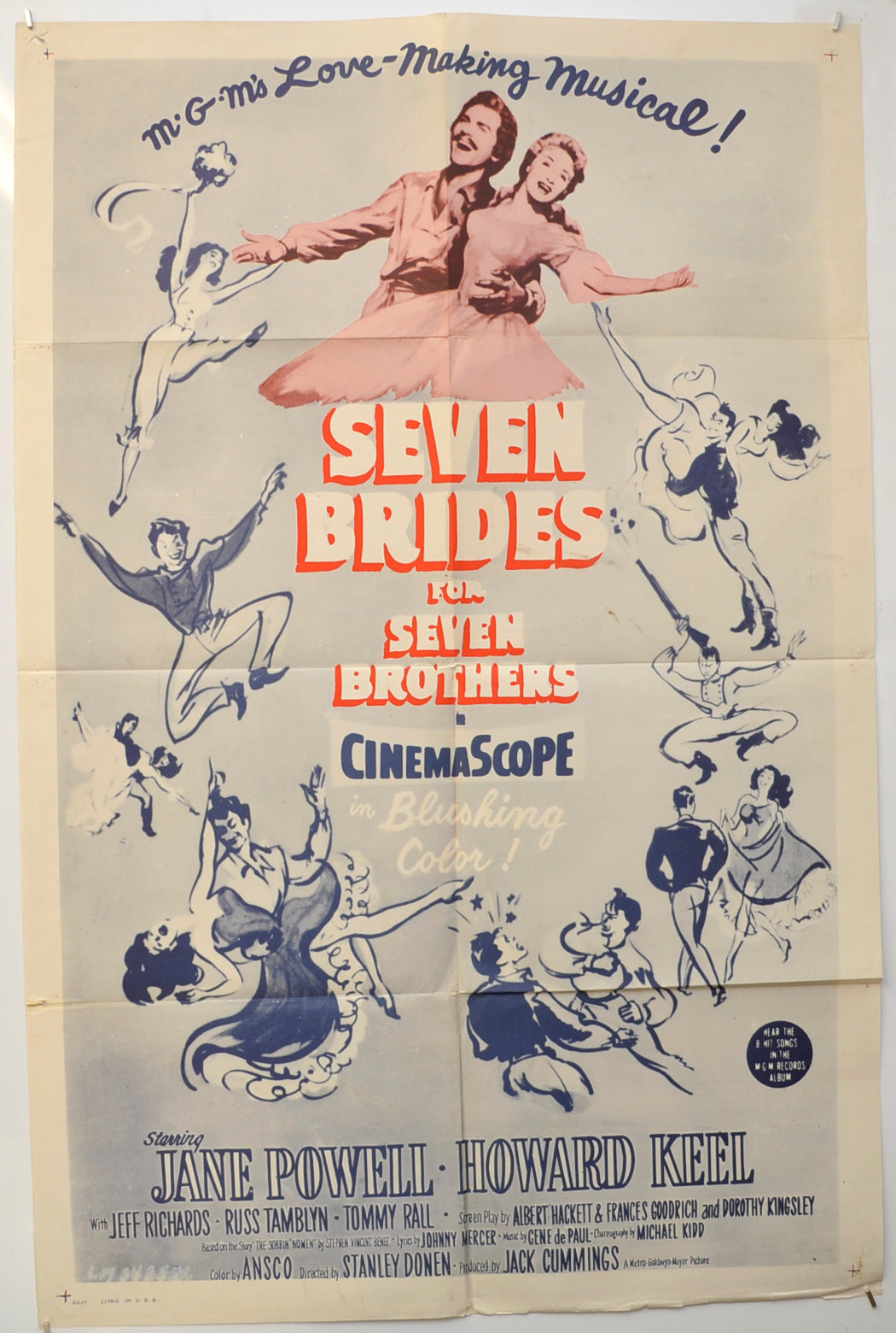 Seven Brides For Seven Brothers (Military Release Poster) Original One Sheet Poster - Film Poster - Movie Poster