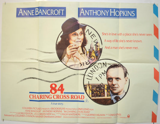 84 Charing Cross Road  Original Quad Poster - Film Poster - Movie Poster