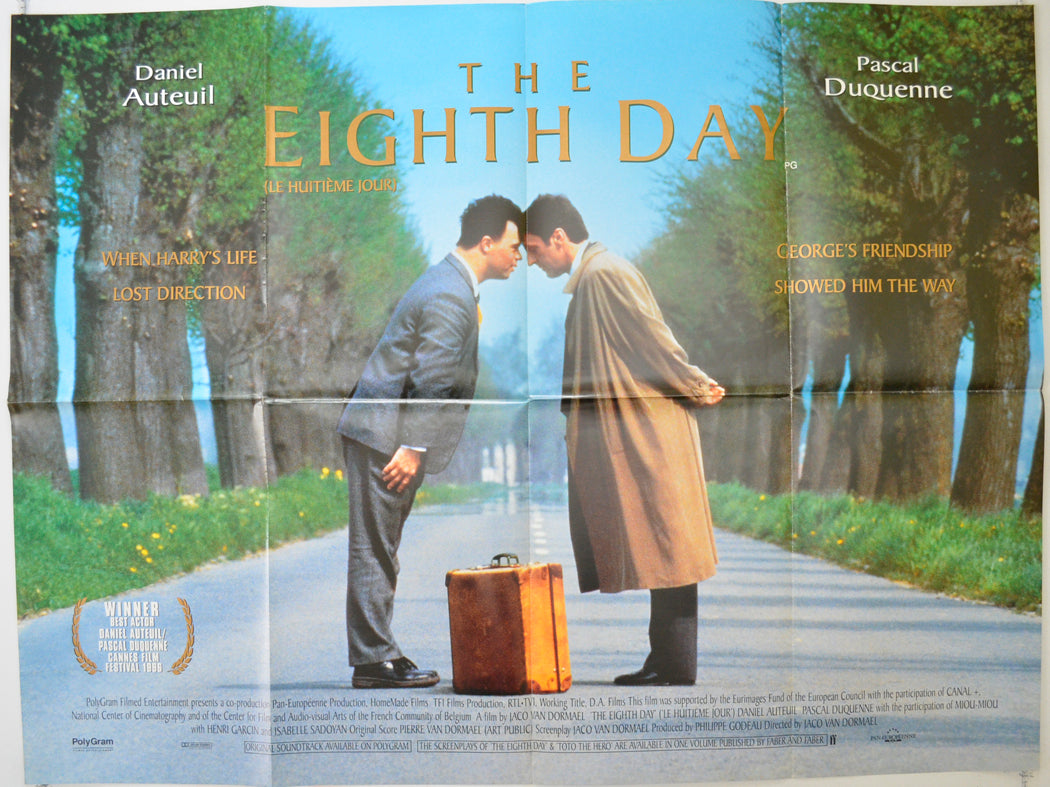 The Eighth Day  (a.k.a. Le huitième jour)  Original Quad Poster - Film Poster - Movie Poster 