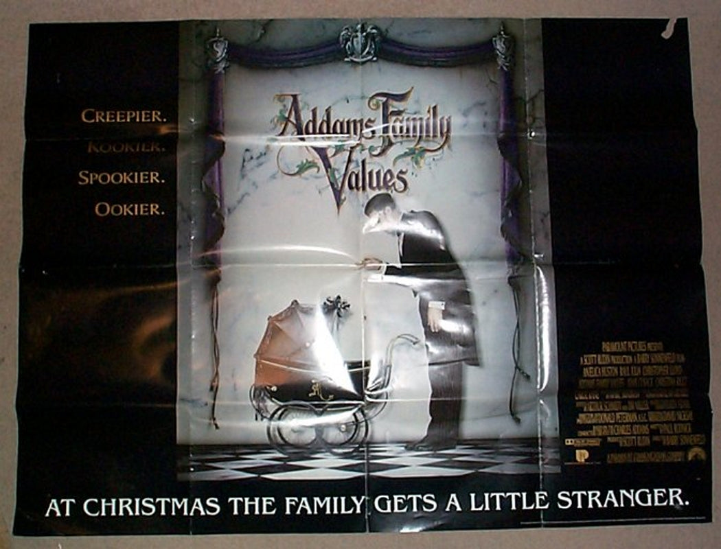 ADDAMS FAMILY VALUES (teaser)  Original Quad Movie Poster  