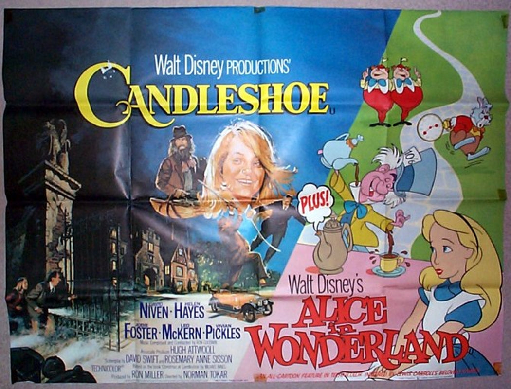 Candleshoe / Alice In Wonderland  Original Quad Movie Poster  