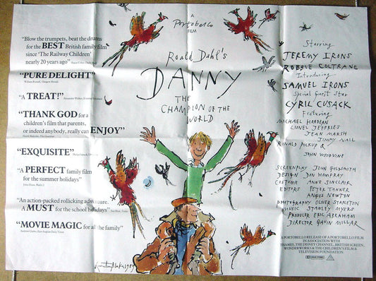 Danny Champion Of The World  Artwork by Quentin Blake  Original Quad Movie Poster  