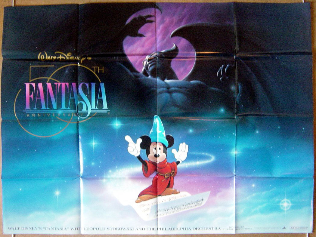 Fantasia  50th Anniversary  Original Quad Movie Poster  