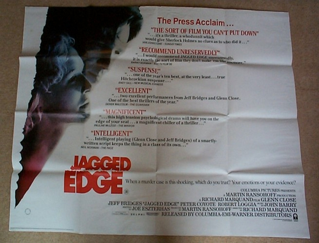 Jagged Edge  Original Quad Movie Poster  