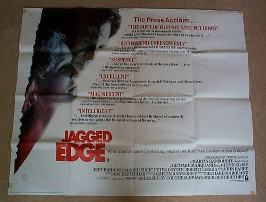 Jagged Edge  Original Quad Movie Poster  