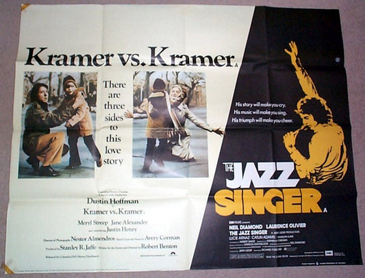 Kramer vs Kramer / The Jazz Singer Double Bill  Original Quad Movie Poster  